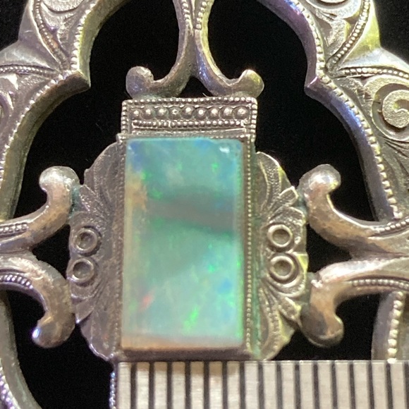 Antique silver and boulder opal pendant - Picture 5 of 14